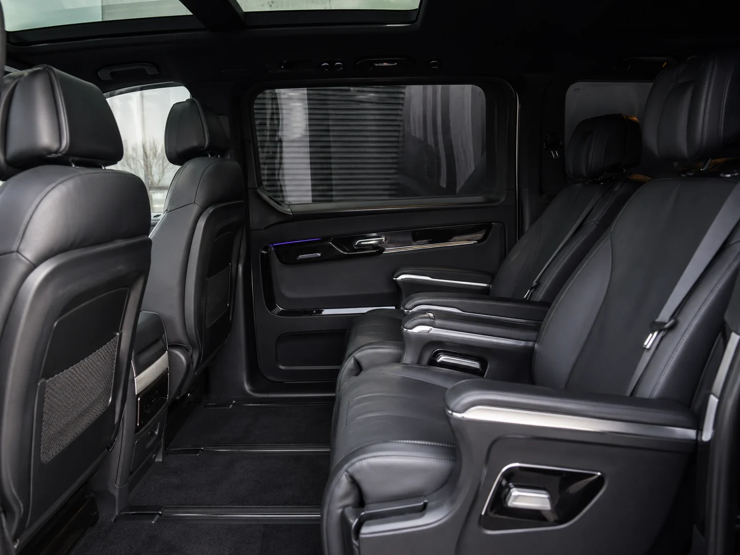 Mercedes V-Class interior for Half-Day Chauffeur Hire Manchester Airport with premium seating suitable for airport arrivals and short retained chauffeur bookings