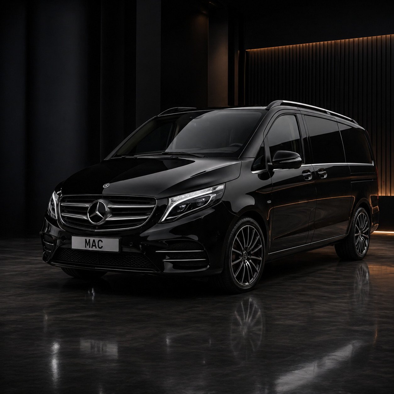 Black Mercedes V-Class MAC executive MPV