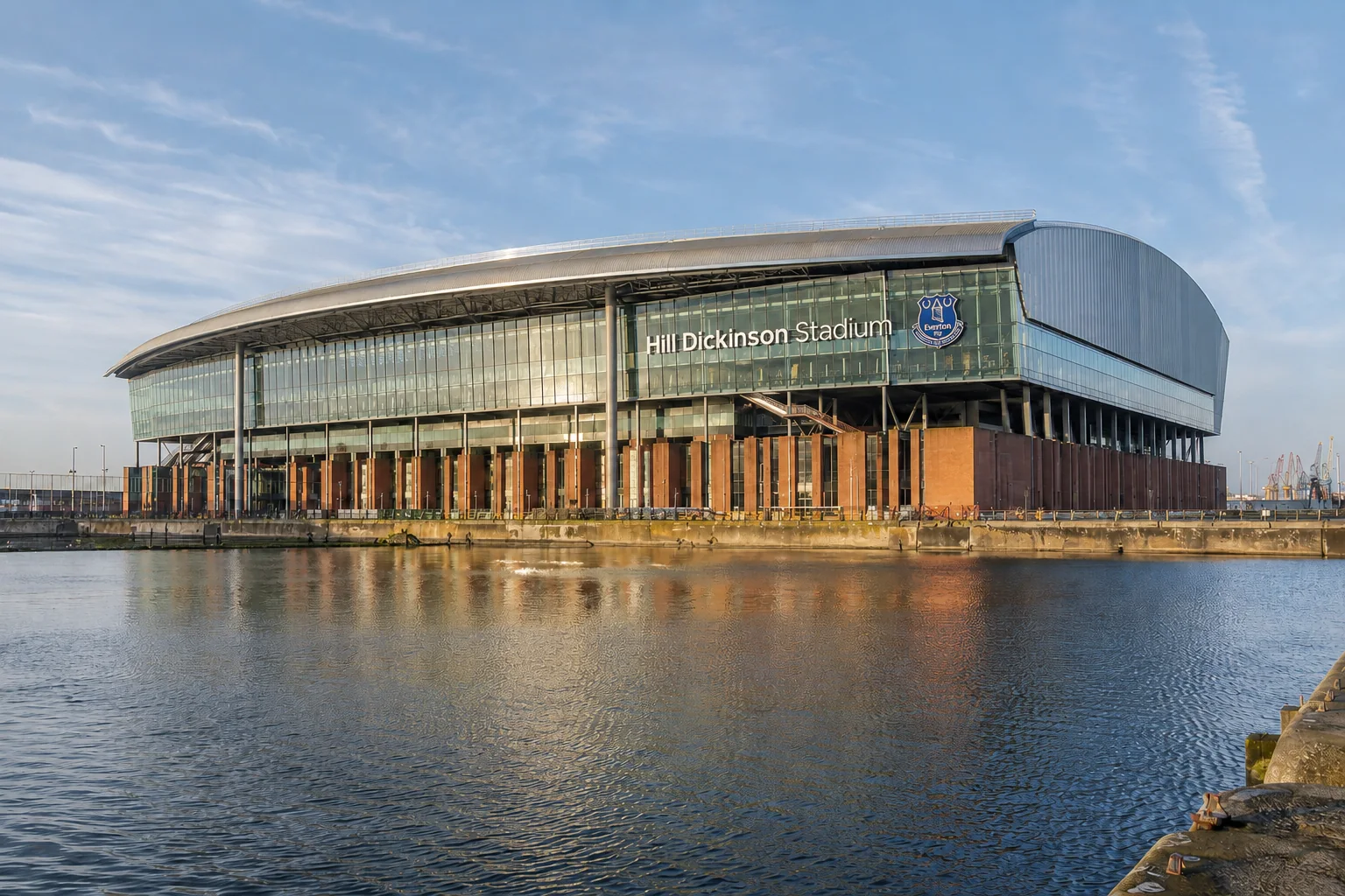 Hill Dickinson Stadium at Bramley-Moore Dock in Liverpool
