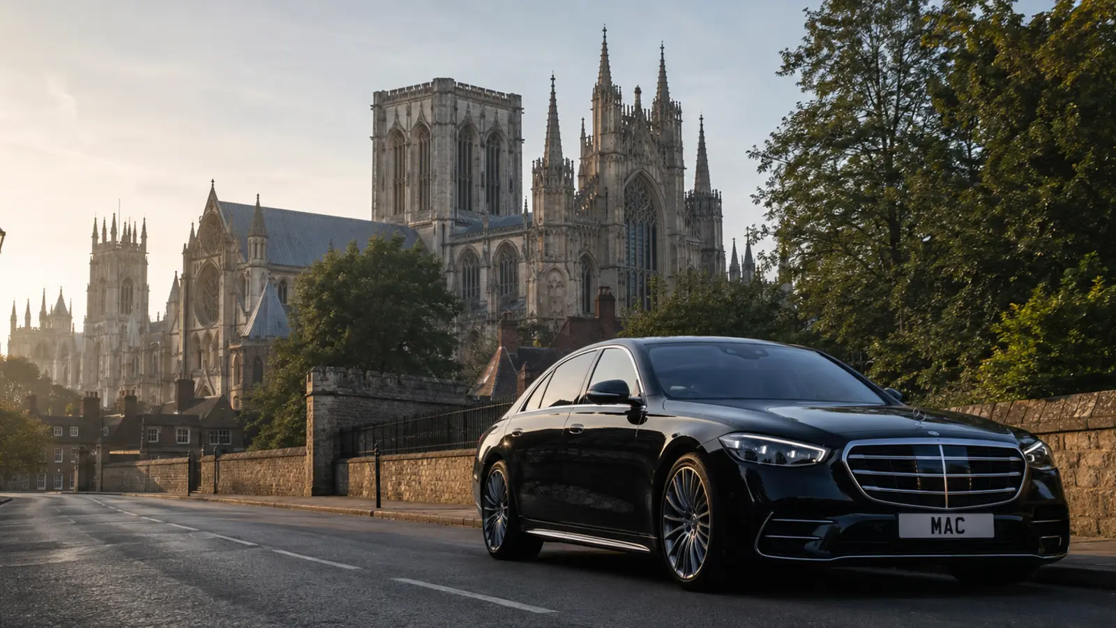 MAC Mercedes arriving in York with York Minster in view