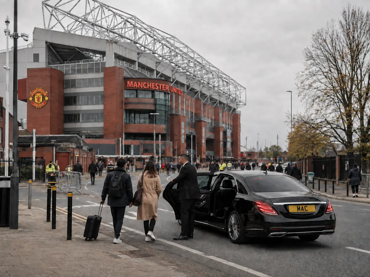 MAC Mercedes match-day chauffeur arrival at Manchester United Old Trafford