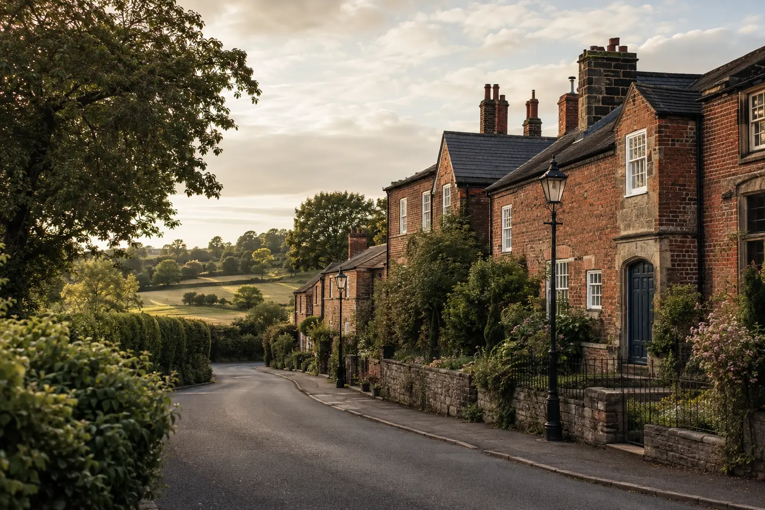 Styal village landscape representing chauffeur coverage near Wilmslow